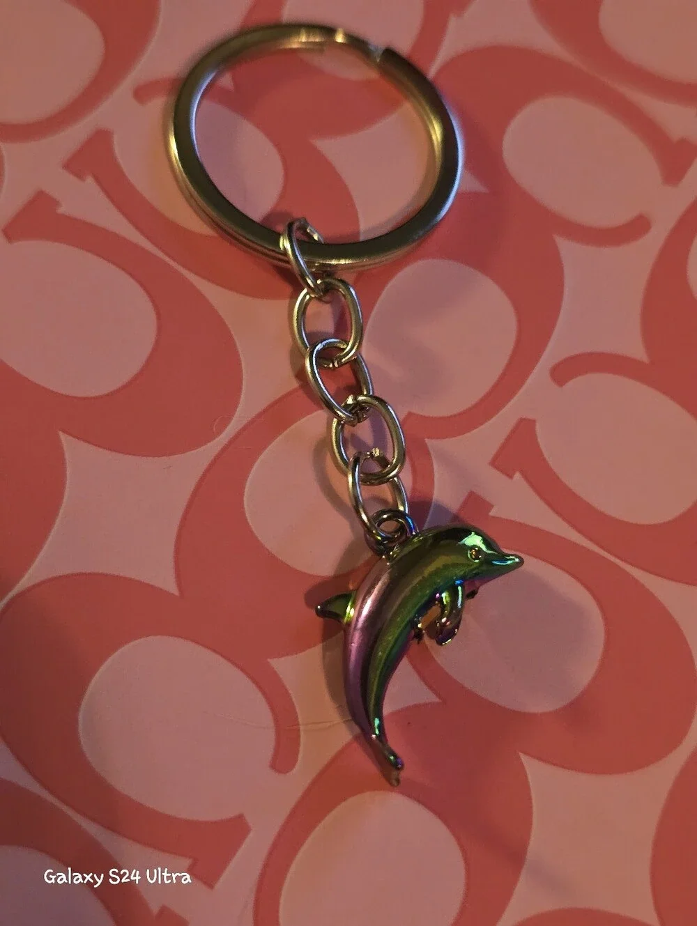 Tiny Rainbow Metallic Dolphin Bag Charm/ Keychain NEW